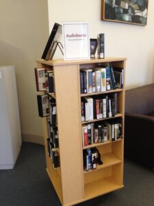 "Audiobook rack"