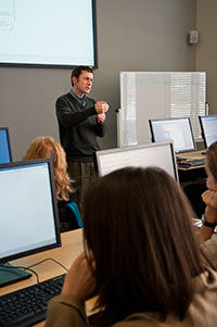 Librarian teaching a class